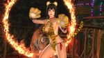  1girl 3d black_hair breasts circus dead_or_alive dead_or_alive_5 ii_naotora large_breasts official_art sengoku_musou tiger 