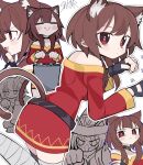  1girl :< :d =_= animal animal_ear_fluff animal_ears artist_name asymmetrical_legwear bandaged_leg bandages bare_shoulders belt black_belt black_choker black_dress black_gloves black_thighhighs blush blush_stickers bright_pupils brown_hair bucket c: cat_ears cat_girl cat_tail choker clenched_hand closed_eyes closed_mouth commentary crossed_arms curled_fingers dot_mouth dress fish fish_in_bucket from_side gloves hair_between_eyes hair_over_shoulder hand_on_own_chin hat highres holding holding_animal holding_bucket holding_fish kemonomimi_mode kono_subarashii_sekai_ni_shukufuku_wo! leg_up long_sleeves looking_at_viewer megumin mismatched_legwear multiple_views off-shoulder_dress off_shoulder open_mouth outline partially_colored paw_pose paw_print paw_print_background raised_eyebrows reaching reaching_towards_viewer red_eyes short_dress short_hair short_hair_with_long_locks sidelocks signature simple_background single_thighhigh skindentation skmr_neo smile solo_focus squatting standing standing_on_one_leg tail thighhighs v-shaped_eyebrows white_background white_outline witch_hat yellow_trim zettai_ryouiki 