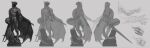 2023 3_toes 4_fingers anthro back_wings biped claws digital_drawing_(artwork) digital_media_(artwork) digitigrade dragon european_mythology feet finger_claws fingers front_view grey_background greyscale headshot_portrait hi_res holding_melee_weapon holding_object holding_sword holding_weapon looking_aside male melee_weapon membrane_(anatomy) membranous_wings monochrome multiple_angles mythological_creature mythological_scalie mythology nude nude_anthro nude_male open_mouth portrait pose scales scalie side_view simple_background snout solo sword tail teeth toe_claws toes weapon webvein western_dragon wing_claws wings