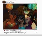 anthro beauceron bovid canid canine canis caprine domestic_dog female goat group herding_dog holidays instagram joan_(vvoolfe) mammal mouse murid murine new_year party pastoral_dog rodent sawyer_(vvoolfe) wolf woolfe