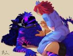 4_ears animate_inanimate anthro astra_sidereum breasts butt clothed clothing collar doll dominant dominant_female duo female fur glitch_productions hair hi_res humanoid lazaxus living_doll machine male male/female multi_ear protogen ragatha_(tadc) red_hair simple_background tail tail_motion tailwag the_amazing_digital_circus