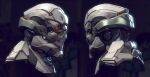  3d autodesk_3ds_max_(medium) combat_helmet commentary dark_background dust_514 english_commentary eve_online extra_eyes from_side gallente_federation_(eve_online) glowing glowing_eyes grey_helmet helmet medium_dropsuit_(dust_514) multiple_views no_humans photorealistic profile realistic science_fiction zbrush_(medium) 