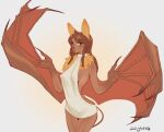 anthro artist_name bat biped braided_hair breasts brown_body brown_hair claws clothing female female_anthro front_view gradient_background green_eyes hair hi_res long_claws long_hair looking_at_viewer mammal membrane_(anatomy) membranous_wings meme meme_clothing portrait ribs side_boob signature simple_background slim small_waist snout solo standing sweater tail text three-quarter_portrait topwear trans_(lore) trans_woman_(lore) virgin_killer_sweater white_clothing white_sweater white_topwear winged_arms wings zeighous