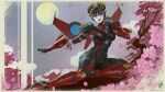  1girl airplane_wing breasts closed_eyes flower highres humanoid_robot joints mechanical_wings medium_breasts metal_skin nipples no_humans pink_flower pussy red_lips robot robot_girl robot_joints science_fiction solo themaestronoob thighs transformers windblade wings 