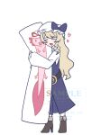 1girl belt black_belt blonde_hair blush body_pillow boots bow brown_boots character_print closed_eyes commentary english_commentary facing_viewer fossilized_wonders full_body hat hat_bow heart high_heel_boots high_heels hugging_object implied_yuri long_hair mob_cap no_noru open_mouth pillow pillow_hug purple_bow sample_watermark simple_background smile solo touhou very_long_hair watatsuki_no_toyohime watermark white_background white_hat yakumo_yukari yakumo_yukari_(axolotl) 