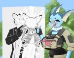 2026 5_fingers absurd_res after_masturbation anthro autotitfuck big_penis blue_body blue_eyes blush bodily_fluids breast_play breasts breath bulge clothed clothing condom cum cum_on_clothing eeveelution erection fingerless_gloves fingers generation_1_pokemon genital_fluids genitals gesture gloves gynomorph hand_gesture handwear hi_res huge_penis i3i2455_ivi394 intersex looking_at_viewer masturbation nintendo one_eye_closed open_mouth penile penile_masturbation penis pokemon pokemon_(species) sex_toy sexual_barrier_device smile solo target target_practice teeth thumbs_up vaporeon vibrator wink winking_at_viewer