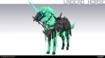 2026 absurd_res ambiguous_feral ambiguous_gender armor black_armor blue_body blue_hooves blue_skin blue_teeth book butt chain clothed clothed_ambiguous clothed_feral clothing colored colored_fire company_name concept_art dagger digital_drawing_(artwork) digital_media_(artwork) english_description english_text equid equine feral fire flaming_hair flaming_mane flaming_tail glowing glowing_horn gradient_background green_fire green_mane green_tail hi_res highguard_(game) hooves horn hybrid light lighting long_horn mammal mane melee_weapon mouth_closed multicolored_body multicolored_tail mythological_creature mythological_equine mythology nicholas_patrick_kelana official_art pseudo_hair pseudo_mane quadruped reins saddle shaded sheathed_dagger short_mane simple_background solo standing tail teeth text three-quarter_view undead unguligrade unicorn weapon white_eyes white_horn