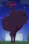  2026 2:3 abdominal_bulge absurd_res afraart belly big_belly big_butt black_body butt enderman hi_res huge_belly huge_butt humanoid hyper hyper_butt male microsoft minecraft mojang moon night not_furry outside purple_eyes side_view signature solo standing vore xbox_game_studios 