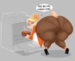 2026 absurd_res anthro appliance bedroom_eyes big_breasts big_butt black_clothing black_eyebrows black_eyes black_footwear black_high_heels blonde_hair blue_eyeshadow bottomwear breasts brown_bottomwear brown_clothing brown_jeans brown_pants buckteeth butt cake clothing colored denim denim_bottomwear denim_clothing dessert dialogue digital_media_(artwork) english_text eyebrows eyelashes eyeshadow female flavorcream food footwear grey_background hair handwear hi_res high_heels holding_food holding_object huge_breasts huge_butt hyper hyper_breasts jacket jeans kitchen_appliance lagomorph leporid looking_at_viewer looking_back looking_back_at_viewer makeup mammal mature_anthro mature_female narrowed_eyes orange_clothing orange_jacket orange_topwear oven oven_mitts pants patricia_bunny pink_nose rabbit rear_view seductive shaded shirt shoes simple_background smile smiling_at_viewer solo speech_bubble tail talking_to_viewer tan_body tan_ears tan_tail teeth text the_looney_tunes_show thick_thighs topwear two_tone_tail warner_brothers white_clothing white_shirt white_topwear