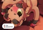  absurd_res advertisement anthro blush cropped female generation_7_pokemon hi_res looking_at_viewer masturbation nintendo nude pokemon pokemon_(species) pokemon_khronull rockruff smile solo ttux3 vee_(ttux3) 