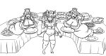 2_horns alternate_version_at_paywall animal_humanoid armband belly big_breasts big_tongue black_and_white bone boo_(mario) boosette boots bowser bowser's_inside_story bowsette_meme bracelet breasts buffet chicken_meat cleavage clothed clothing collar crown crumbs curvy_figure dessert doughnut dress ear_piercing ear_ring eclair eyelashes feederism feeding female female/female floating food food_pile footwear frilly frilly_clothing frilly_dress full_version_at_paywall furniture ghost ghost_tail group hair headgear hi_res high_heeled_boots high_heels holding_plate horn huge_breasts humanoid humanoidized jewelry keij koopa_humanoid legwear leotard mario_and_luigi_(series) mario_bros meat meat_on_bone medium_hair meme mischievous monochrome navel_outline nintendo open_mouth open_smile pastry piercing ponytail refusing reluctant ring_piercing rumbling_stomach sausage scalie scalie_humanoid sharp_teeth shoes simple_background slightly_chubby slightly_chubby_female slightly_chubby_humanoid smile smirk spiked_armband spiked_bracelet spiked_collar spiked_tail spikes spikes_(anatomy) spirit standing stuffing super_crown table tail teeth thick_thighs thigh_boots thigh_highs tongue tongue_out trio voluptuous white_background wide_hips