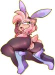 alpha_channel amy_rose anthro anus areola big_breasts big_butt black_nose blue_clothing blue_footwear blue_shoes bodily_fluids bow_tie breasts bunny_costume butt clothing cosmicpussycat costume eulipotyphlan eyelashes fake_ears fake_rabbit_ears female footwear fur genital_fluids genitals green_eyes grey_clothing grey_legwear grey_tights hair head_tuft hedgehog legwear mammal nipples open_mouth pink_areola pink_body pink_fur pink_hair pink_nipples rear_view red_bow_tie sega shoes short_hair simple_background solo sonic_the_hedgehog_(series) tan_body tan_fur thick_thighs tights torn_clothing torn_legwear torn_tights transparent_background tuft vaginal_fluids vulva wide_hips