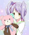  brown_eyes kumamakura_kurumi musaigen_no_phantom_world purple_hair roxq solo teddy_bear 