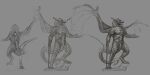 2023 3_toes 4_fingers anthro back_wings biped claws digital_drawing_(artwork) digital_media_(artwork) digitigrade dragon european_mythology feet finger_claws fingers front_view full-length_portrait grey_background greyscale hi_res holding_melee_weapon holding_object holding_sword holding_weapon looking_aside male melee_weapon membrane_(anatomy) membranous_wings monochrome multiple_angles mythological_creature mythological_scalie mythology nude nude_anthro nude_male open_mouth portrait pose rear_view scales scalie simple_background snout solo spread_wings sword tail teeth toe_claws toes weapon webvein western_dragon wing_claws wings