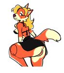  animal_crossing anthro anus audie_(animal_crossing) bikini bikini_top black_bikini_top black_bottomwear black_clothing black_skirt blonde_hair blush bodily_fluids bottomwear breasts butt clothed clothing clothing_lift female fluffy fur genital_fluids genitals hair looking_aside looking_back nintendo nipples nude peachy_bat presenting presenting_hindquarters side_boob simple_background skirt skirt_lift solo swimwear tail tail_fluff two-piece_swimsuit vaginal_fluids vulva white_background 
