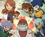  6+boys apron beard black_eyes blue_hair brown_eyes brown_hair closed_eyes endou_mamoru eyepatch facial_hair formal headband hibiki_seigou inazuma_eleven_(series) inazuma_eleven_go long_hair looking_at_viewer matsukaze_tenma miyabino_reiichi mizuhara_aki multiple_boys necktie older open_mouth oven_mitts raimon raimon_natsumi raimon_soccer_uniform sakuma_jirou school_uniform short_hair soccer_uniform sportswear suit sunglasses sweat teikoku teikoku_school_uniform translation_request tsurugi_kyousuke vest 