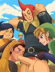  buranko! fellatio groose group_sex hand_on_head link male_focus multiple_boys naughty_face oral outdoors penis pipit size_difference the_legend_of_zelda the_legend_of_zelda:_skyward_sword yaoi 