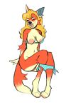  animal_crossing anthro audie_(animal_crossing) bikini blonde_hair blue_bikini blue_bikini_bottom blue_bikini_top blue_clothing blue_swimwear blush breasts cheek_tuft clothing eyes_closed facial_tuft fangs female fluffy fur genitals hair hi_res inner_ear_fluff nintendo nipple_slip nipples nude open_mouth open_smile peachy_bat simple_background smile solo swimwear teeth tuft two-piece_swimsuit vulva wardrobe_malfunction white_background 