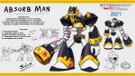  2027 2boys armor artist_name black_armor black_boots black_helmet blue_eyes boots cable character_name character_profile commentary component_cables copyright_logo copyright_name core english_commentary english_text full_body gloves gold_mask helmet heterochromia highres humanoid_robot logo mask mega_man:_dual_override mega_man_(character) mega_man_(classic) mega_man_(series) mega_man_robot_master_design_contest mouth_mask multiple_boys multiple_views oc_x_canon original red_eyes reference_sheet robot sketch standing sulus twitter_username white_gloves 
