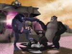  4:3 animal_genitalia animal_penis anthro anthro_on_anthro balls bear black_body black_fur blizzard_entertainment blue_eyes blue_penis bodily_fluids canid canine canine_genitalia canine_penis cloud cum cum_on_self dragon erection exclamation_point feet fist_bump foot_fetish foot_lick foot_play footjob fully_sheathed fur genital_fluids genitals gesture glowing glowing_eyes grey_balls grey_body grey_fur grin group hi_res horn hufnaar hybrid licking lying male male/male male_anthro mammal membrane_(anatomy) membranous_wings muscular muscular_anthro muscular_male mythological_creature mythological_scalie mythology nude on_back orange_sky outside overweight overweight_anthro overweight_male pandaren penis pink_penis public public_sex scalie sex shadow sheath sky slim_anthro slim_male smile tongue warcraft werecanid werecreature white_balls white_body white_fur white_horn white_wings wings worgen yuuryuu 