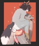  absurd_res anic_(artist) anthro balls_deep bodily_fluids breath brown_body brown_fur cum cum_dripping_from_penis cum_inside cum_leaking_from_ass cum_leaking_out cum_on_penis dragon duo eyewear femboy from_behind_position fur genital_fluids genitals glasses grey_body grey_fur grey_skin heart_symbol hi_res horn knot knotted_penis knotting leaking_cum looking_pleasured male male/male multicolored_body multicolored_fur multicolored_skin mythological_creature mythological_scalie mythology on_top on_top_of penetration penis red_eyes saliva saliva_on_tongue saliva_string scalie sex small_top_big_bottom spiked_penis spikes spikes_(anatomy) tongue tongue_out wearing_glasses x-ray_view yellow_eyes 