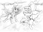  2019 alcor90 balloon cutie_mark dialogue duo english_text equine female feral flying friendship_is_magic hi_res mammal my_little_pony nude open_mouth pegasus rainbow_dash_(mlp) scootaloo_(mlp) text wings 