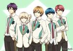  artist_name blonde_hair blue_eyes blue_hair brown_hair green_eyes hoshitani_yuuta kawamoto_renge kuga_shuu male_focus multiple_boys nayuki_tooru necktie purple_eyes purple_hair red_eyes red_hair school_uniform smile starmyu team_ootori tengenji_kakeru tsukigami_kaito yellow_eyes 