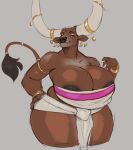  anthro areola_outline bangle big_breasts bovid bovine breasts brown_body brown_fur cattle chel_(the_road_to_el_dorado) cosplay curvy_figure dreamworks female fur horn huge_breasts jewelry jezzlen mammal solo the_road_to_el_dorado thick_thighs voluptuous wide_hips zhavia_(jezzlen) 