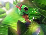  artist_request caterpie dew_drop gen_1_pokemon leaf nature no_humans pokemon pokemon_(creature) realistic source_request sunlight wallpaper water_drop 