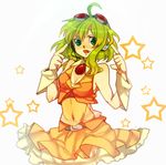  abi goggles goggles_on_head green_eyes green_hair gumi headphones headset midriff see-through short_hair skirt solo vocaloid wrist_cuffs 