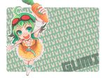  bad_id bad_pixiv_id belt carrot goggles goggles_on_head green_eyes green_hair gumi headphones headset midriff perspective shiogoma skirt solo vocaloid 