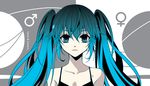  aqua_eyes aqua_hair black_vs_white hatsune_miku long_hair mars_symbol mca_(dessert_candy) solo twintails ura-omote_lovers_(vocaloid) venus_symbol vocaloid 