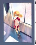  absurdres black_legwear blonde_hair highres kawata_hisashi kneehighs sasamori_karin school_uniform socks solo to_heart_2 window 