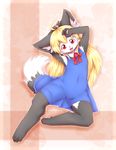  akuma_gaoru blonde_hair furry hazuki_kai long_hair open_mouth red_eyes wolf 