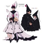  3boys 3girls absurdres biyoo_(omniscient_reader's_viewpoint) black_hair blonde_hair bob_cut brother_and_sister brown_hair cloak demon_horns demon_king_of_salvation dual_persona high_ponytail highres horns kim_dokja lee_gilyoung lee_jihye looking_at_viewer matching_outfits multiple_boys multiple_girls omniscient_reader's_viewpoint ponytail rhaastyogurt robe shin_yoosung short_hair short_twintails siblings smile teacher_and_student twintails yoo_joonghyuk yoo_mia 