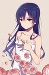  bad_id bad_pixiv_id blue_hair blush brown_eyes dress flat_chest idolmaster idolmaster_(classic) kisaragi_chihaya long_hair shimashima smile solo 