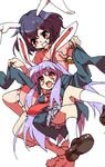  blazer bunny_ears inaba_tewi jacket long_hair multiple_girls necktie purple_hair red_eyes red_neckwear reisen_udongein_inaba touhou very_long_hair yanagida_fumita younger 