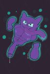 absurd_res bodily_fluids dripping generation_1_pokemon genital_fluids haunter hi_res humanoid hypnosis long_tongue male mind_control nintendo pokemon pokemon_(species) precum precum_drip purple_body solo tongue tongue_out toonmansion