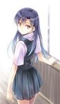  blue_hair brown_eyes idolmaster idolmaster_(classic) kisaragi_chihaya long_hair minasato_hibiki solo 