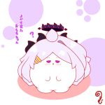  ? ahoge blue_archive blush colored_shadow commentary_request from_above grey_hair hair_ornament hairclip halo highres hina_(blue_archive) horns kurukurumagical long_hair looking_at_viewer looking_up parted_bangs parted_lips purple_eyes shadow single_hair_intake solo standing translation_request very_long_hair white_background 