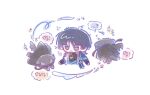  >_< 1boy ? ?? animalization armor arms_at_sides black_bodysuit black_bridal_gauntlets black_cape black_dog black_eyes black_hair blue_cape blue_gem blue_kimono blue_sleeves blunt_ends blush bodysuit bridal_gauntlets bright_pupils cape character_request cropped_torso dog feathers flying_sweatdrops gem genshin_impact gold japanese_armor japanese_clothes juban kimono kote kurokote layered_sleeves looking_at_animal open_clothes open_kimono original paw_print pom_pom_(clothes) scaramouche_(genshin_impact) short_sleeves side_cape u_ung_cm vision_(genshin_impact) wanderer_(genshin_impact) white_background white_kimono white_pupils white_sleeves yellow_feathers 