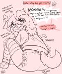 2026 abdl ana_(cuteana) animal_ears animal_humanoid animal_tail babi_(coolhooves) bandage bandage_on_face bodily_fluids canid canid_humanoid canine canine_humanoid clothing collar coolhooves crying cute_fangs dialogue diaper dog_humanoid english_text eyewear facial_piercing fangs female female/female genital_fluids glasses hair_dye hi_res humanoid incest_(lore) incest_play legwear looking_back mammal mammal_humanoid monochrome nose_piercing nose_ring offscreen_character pattern_clothing pattern_legwear piercing ring_piercing round_glasses shirt stockings striped_clothing striped_legwear stripes tears teeth text topwear unclean_diaper urine used_diaper wet_diaper worried