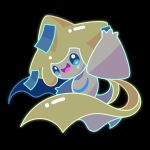  black_background full_body highres jirachi open_mouth pokemon pokemon_(creature) pokemon_focus shichi_(7cube_ori) simple_background smile solo 