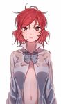  14_(vision5032) 1girl alternate_hairstyle female love_live!_school_idol_project nishikino_maki open_clothes open_shirt red_hair shirt solo 