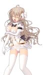  1girl ahoge black_bow bow braid breasts brown_hair cleavage closed_eyes dress elbow_gloves game_asset genseishinki_sacred_virth gloves hair_bow hair_ornament jewelry large_breasts large_variant_set long_hair magical_girl non-web_source official_art open_mouth panties pantyshot sacred_claire screaming self-datamine simple_background solo tachi-e thighhighs tierna_aeride_throne transparent_background underwear variant_set white_gloves white_panties white_thighhighs yuugure_pairo 