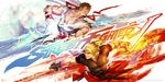  2boys aura blonde_hair capcom dougi fire headband ken_masters multiple_boys ryuu_(street_fighter) street_fighter street_fighter_v yama_orce 