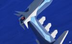  black_sclera blue_skin colored_sclera colored_skin commentary_request dialga ewokakukaede from_side highres no_humans pokemon pokemon_(creature) pokemon_focus red_eyes 