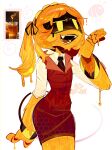  1girl absurdres alternate_costume hairband highres honey humanoid_robot j_(murder_drones) long_hair looking_at_viewer mechanical_arms murder_drones necktie open_mouth robot robot_girl sd_annii skirt smile twintails yellow_eyes 