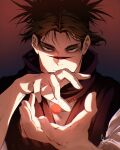  1boy black_hair blood choso_(jujutsu_kaisen) closed_mouth facial_mark hemokinesis highres japanese_clothes jujutsu_kaisen renonorakugaki short_hair solo 