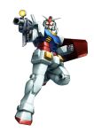  absurdres beam_rifle commentary_request earth_federation energy_gun gundam highres holding holding_energy_gun holding_weapon matsumoto_(ma_tsuya) mecha mecha_focus mobile_suit mobile_suit_gundam no_humans robot rx-78-2_gundam science_fiction shield solo v-fin weapon white_background yellow_eyes 